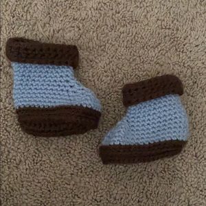 Handmade newborn booties